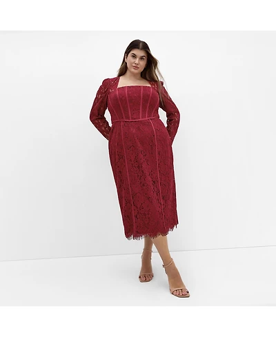 City Chic Plus Valentine Lace Dress