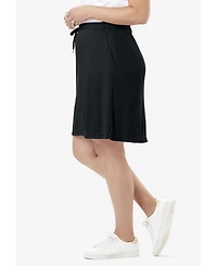 Woman Within Plus Sport Knit Skort