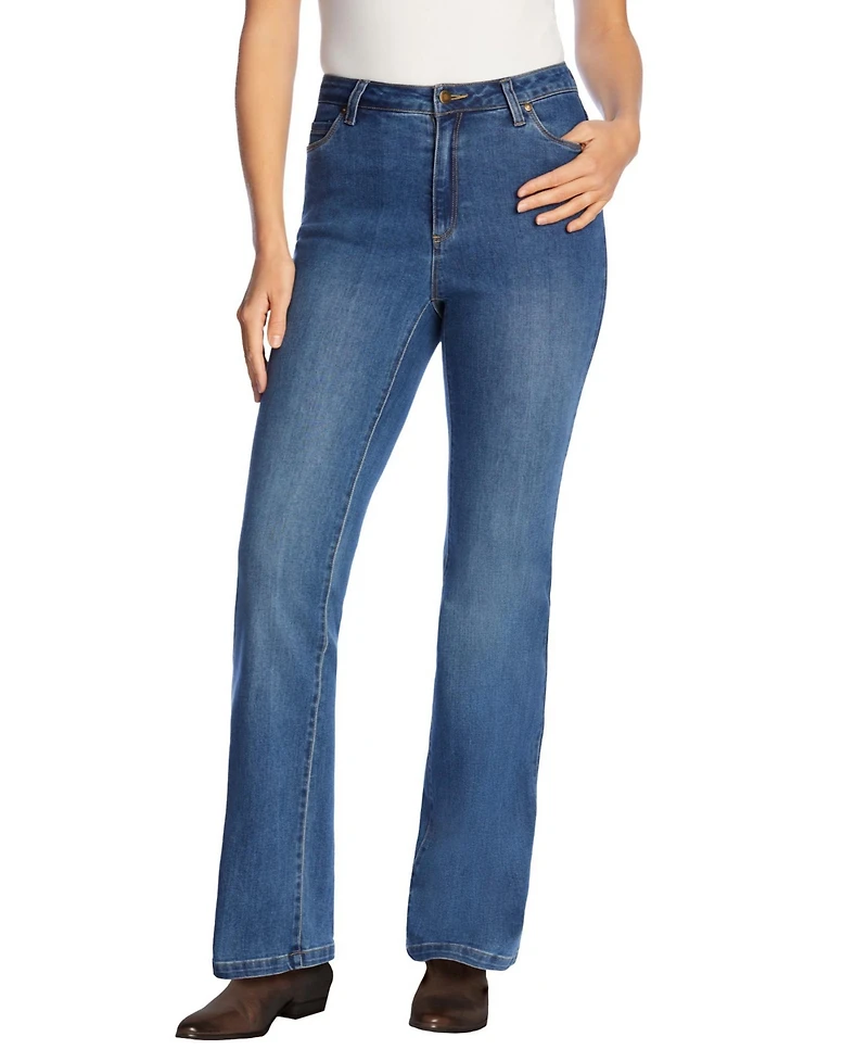 Woman Within Women's Plus Tall Comfort Stretch Bootcut Denim Jean