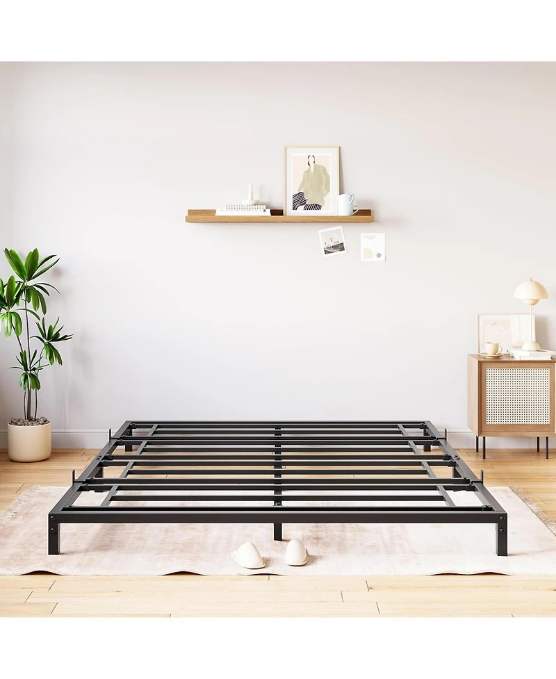 Inch Queen Bed Frame No Box Spring Needed, Heavy Duty Metal Platform Bed Frame Queen Size for Bedroom Easy Assembly, Noise Free, Black