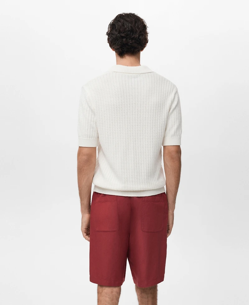 Mango Men's Cotton Knitted Polo Shirt