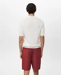 Mango Men's Cotton Knitted Polo Shirt