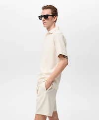 Mango Men's Regular-Fit Textured Polo Shirt
