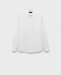 Mango Men's Regular-Fit Striped Cotton Shirt