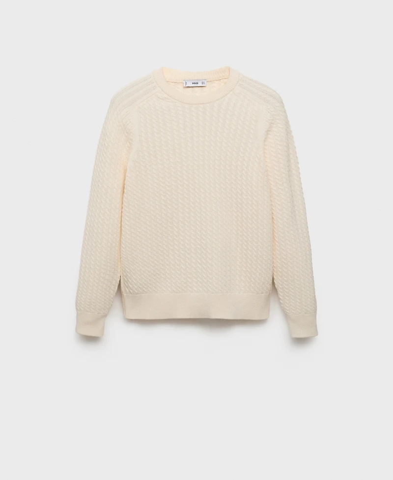 Mango Men's Cotton Braided Sweater