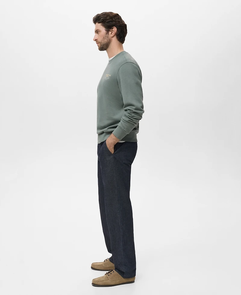 Mango Men's Printed Cotton Sweatshirt
