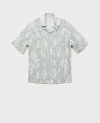 Mango Men's Printed Short-Sleeved Shirt