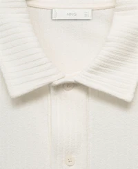 Mango Men's Textured Knitted Polo Shirt