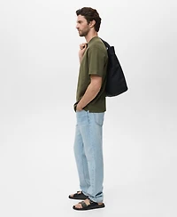 Mango Men's Relaxed-Fit Sweatshirt Fabric T-Shirt