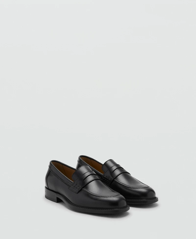 Mango Men's Leather Penny Loafers