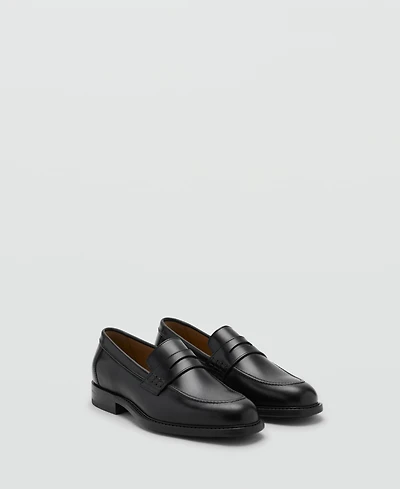 Mango Men's Leather Penny Loafers