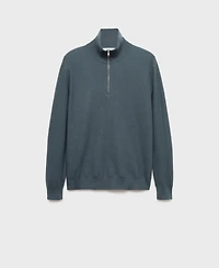 Mango Men's Microstructure Zipper Collar Sweater