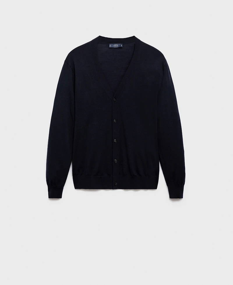Mango Men's Merino Wool Cardigan