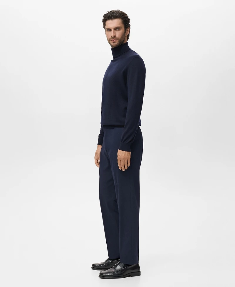 Mango Men's Merino Wool Turtleneck Sweater