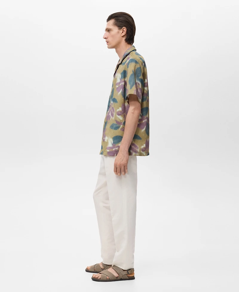 Mango Men's Printed Short-Sleeved Shirt