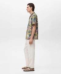 Mango Men's Printed Short-Sleeved Shirt