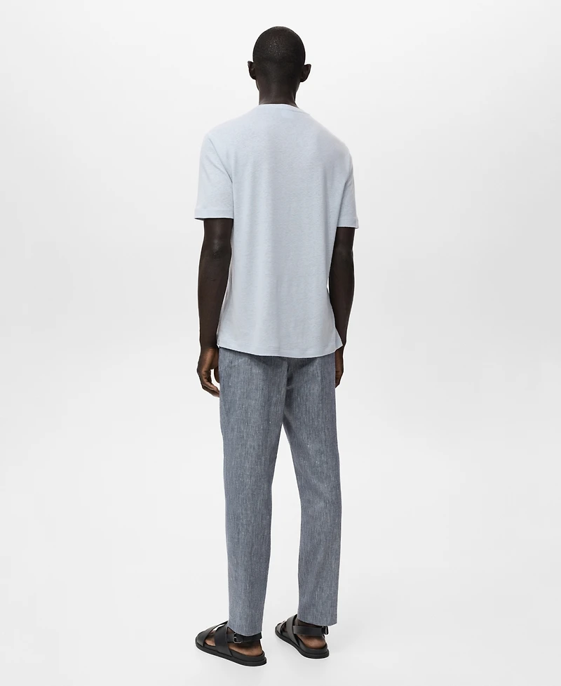 Mango Men's Linen Slim-Fit T-Shirt