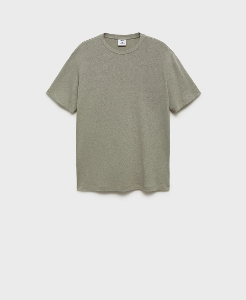 Mango Men's Linen Slim-Fit T-Shirt