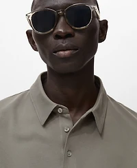 Mango Men's Cotton Pique Polo Shirt