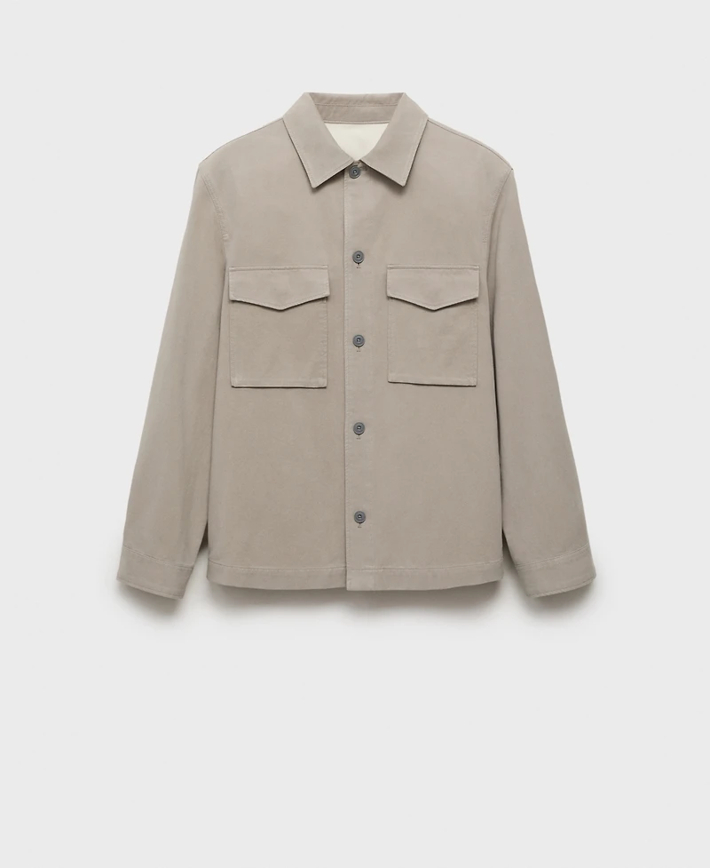 Mango Men's Pockets Lyocell Cotton Jacket