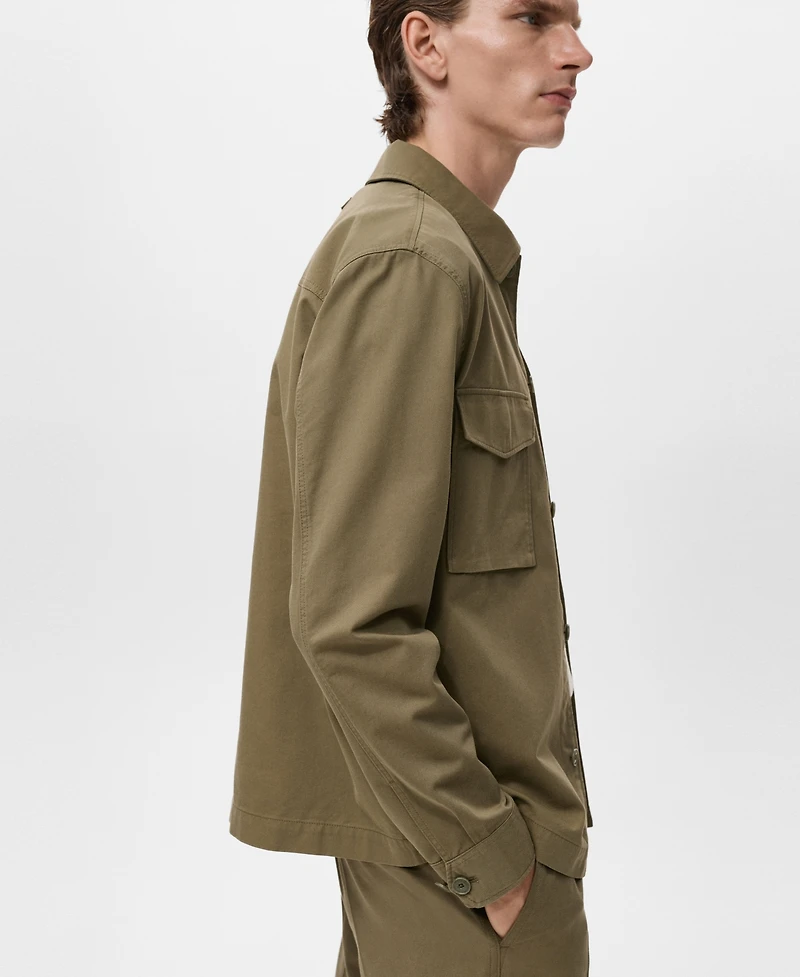 Mango Men's Pockets Lyocell Cotton Jacket