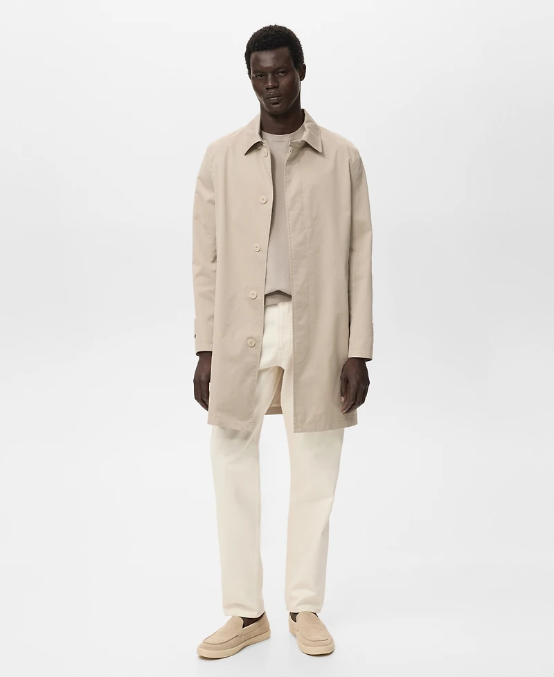 Mango Men's Classic Water-Repellent Trench Coat