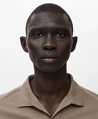 Mango Men's Cotton Pique Polo Shirt