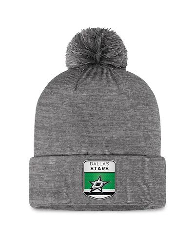 Fanatics Men's Gray Dallas Stars Authentic Pro Home Ice Pom with Cuffed Knit Hat