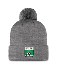 Fanatics Men's Gray Dallas Stars Authentic Pro Home Ice Pom with Cuffed Knit Hat