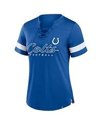 Fanatics Women's Royal Indianapolis Colts Play Script Lace-Up T-Shirt