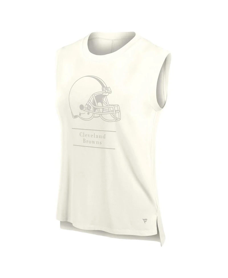 Fanatics Women's Cream Cleveland Browns Studio Embrace Tank Top