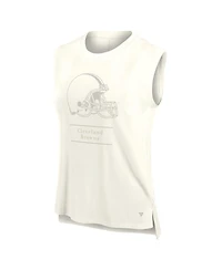 Fanatics Women's Cream Cleveland Browns Studio Embrace Tank Top