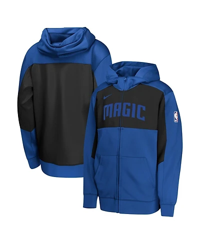 Nike Big Boys and Girls Blue/Black Orlando Magic Authentic On-Court Showtime Performance Full-Zip Hoodie