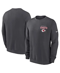 Nike Men's Anthracite Kansas City Chiefs Primetime Club Fleece Pullover Sweatshirt