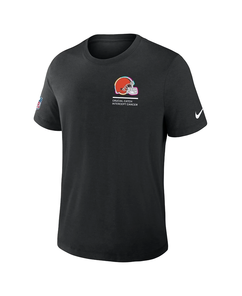 Nike Men's Black Cleveland Browns 2025 Nfl Crucial Catch Tri-Blend Dri-fit T-Shirt