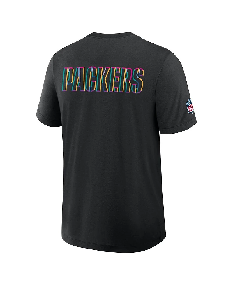 Nike Men's Black Green Bay Packers 2025 Nfl Crucial Catch Tri-Blend Dri-fit T-Shirt