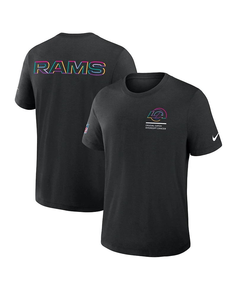 Nike Men's Black Los Angeles Rams 2025 Nfl Crucial Catch Tri-Blend Dri-fit T-Shirt