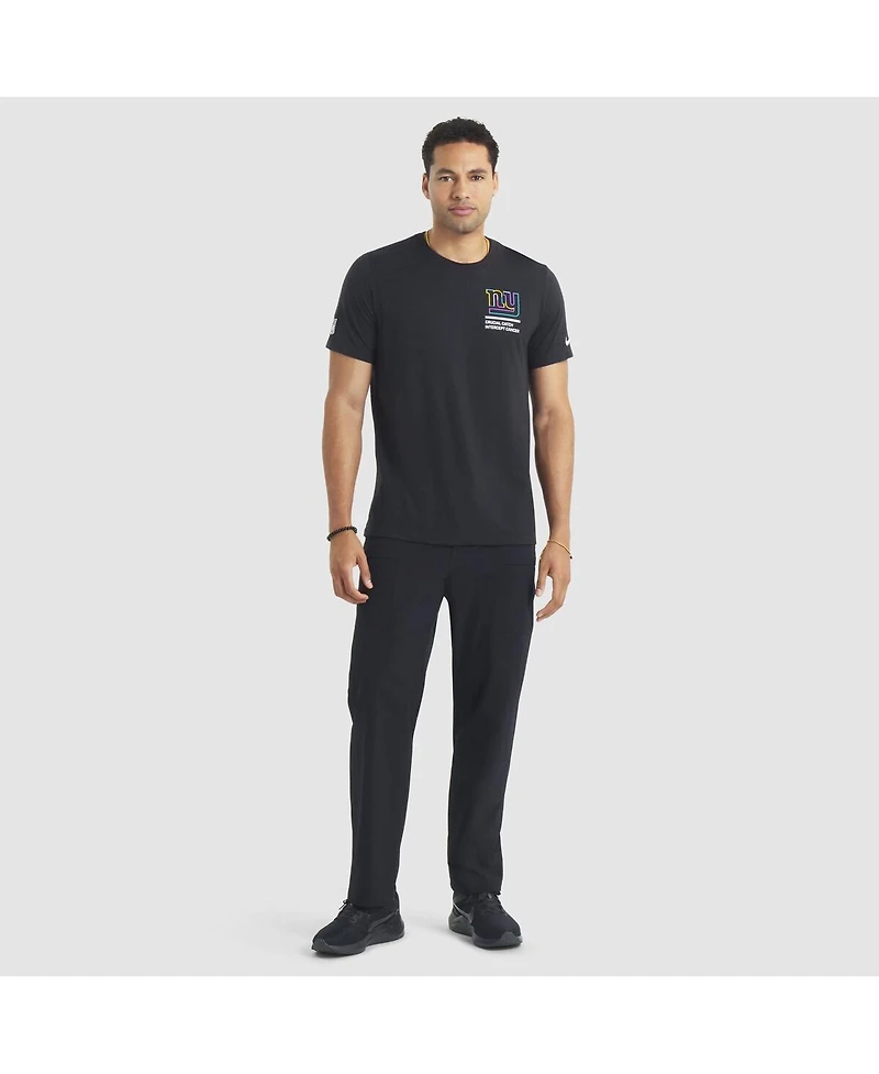 Nike Men's Black New York Giants 2025 Nfl Crucial Catch Tri-Blend Dri-fit T-Shirt