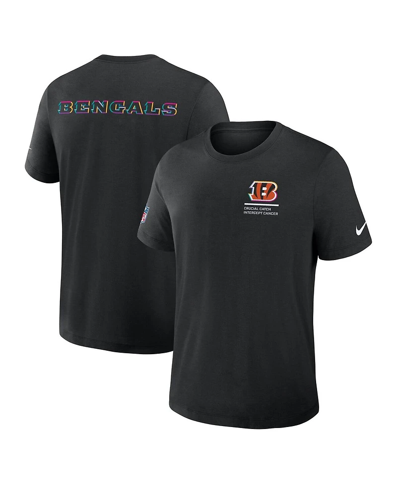 Nike Men's Black Cincinnati Bengals 2025 Nfl Crucial Catch Tri-Blend Dri-fit T-Shirt