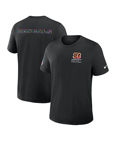 Nike Men's Black Cincinnati Bengals 2025 Nfl Crucial Catch Tri-Blend Dri-fit T-Shirt