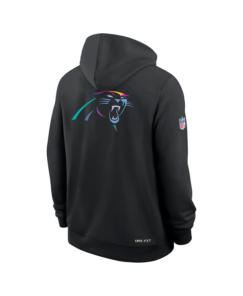Nike Men's Black Carolina Panthers 2025 Nfl Crucial Catch Sideline Standard Issue Dri-fit Hoodie