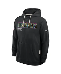Nike Men's Black Cleveland Browns 2025 Nfl Crucial Catch Sideline Standard Issue Dri-fit Hoodie