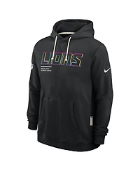 Nike Men's Black Detroit Lions 2025 Nfl Crucial Catch Sideline Standard Issue Dri-fit Hoodie