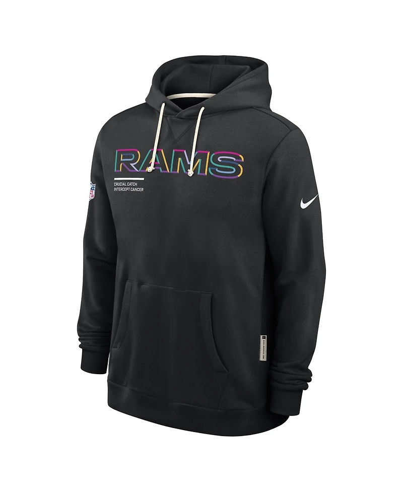 Nike Men's Black Los Angeles Rams 2025 Nfl Crucial Catch Sideline Standard Issue Dri-fit Hoodie