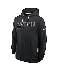 Nike Men's Black New Orleans Saints 2025 Nfl Crucial Catch Sideline Standard Issue Dri-fit Hoodie