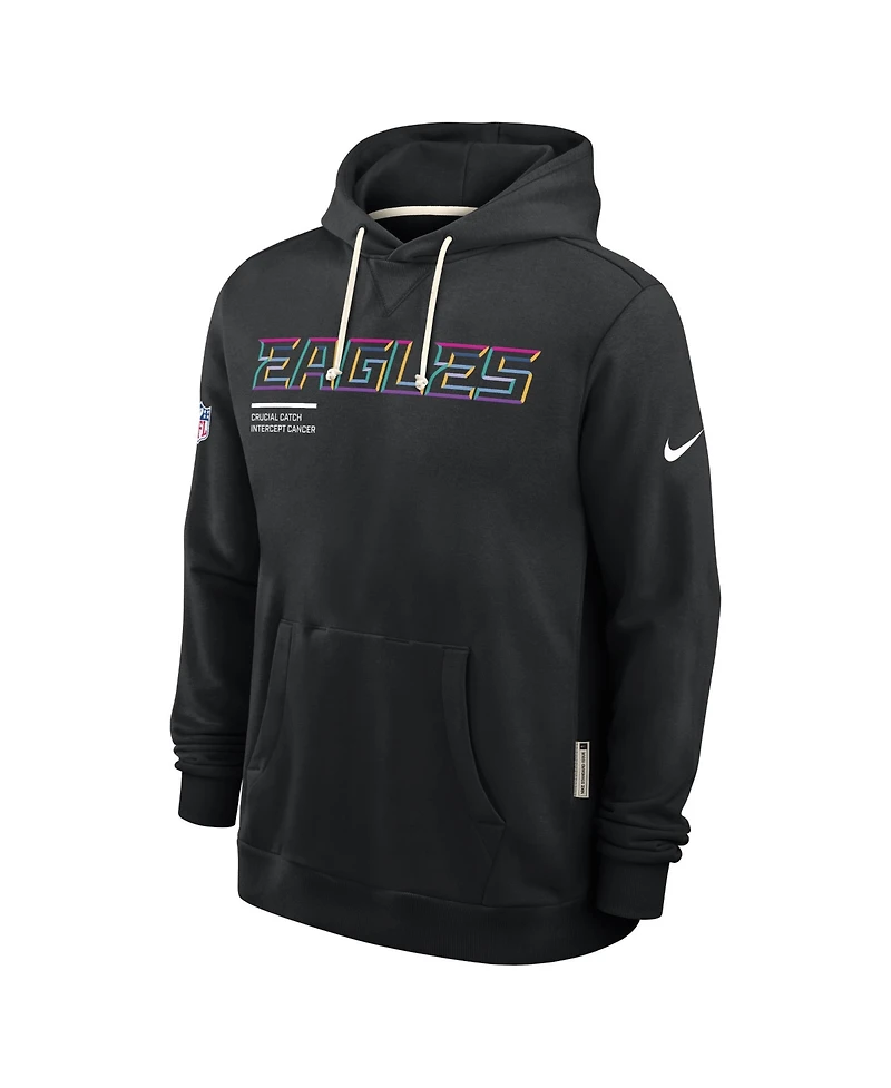 Nike Men's Black Philadelphia Eagles 2025 Nfl Crucial Catch Sideline Standard Issue Dri-fit Hoodie