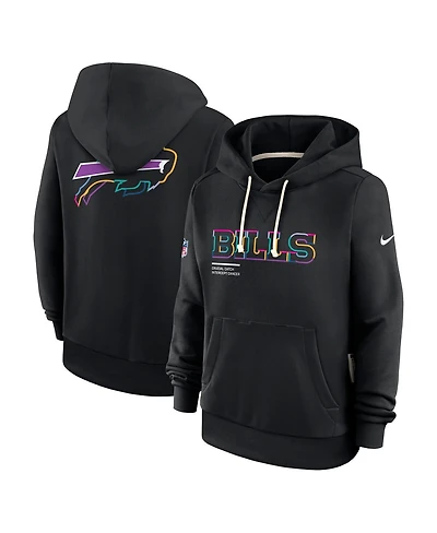 Nike Women's Black Buffalo Bills 2025 Nfl Crucial Catch Sideline Standard Issue Dri-fit Hoodie
