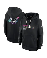 Nike Women's Black Miami Dolphins 2025 Nfl Crucial Catch Sideline Standard Issue Dri-fit Hoodie