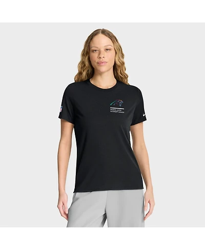 Nike Women's Black Carolina Panthers 2025 Nfl Crucial Catch Tri-Blend Dri-fit T-Shirt
