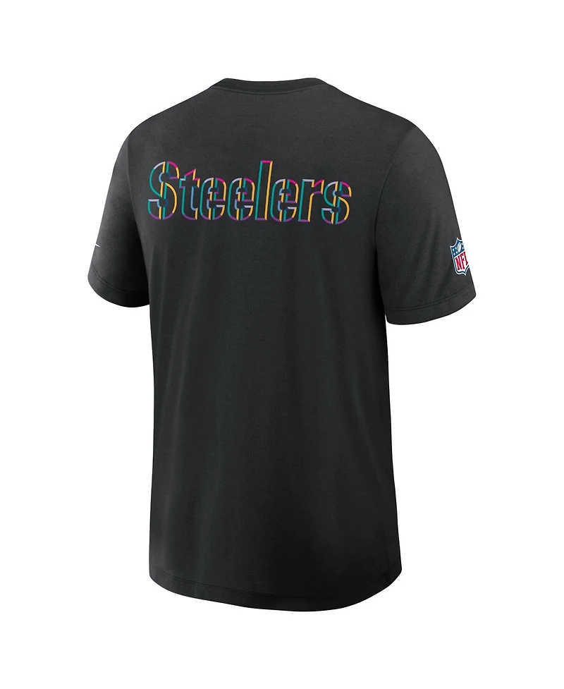 Nike Men's Black Pittsburgh Steelers Tall 2025 Nfl Crucial Catch Tri-Blend Dri-fit T-Shirt